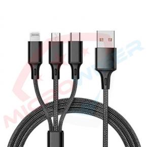 3 IN 1 USB Cable Black