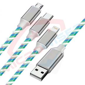 3 IN 1 LED USB Cable White