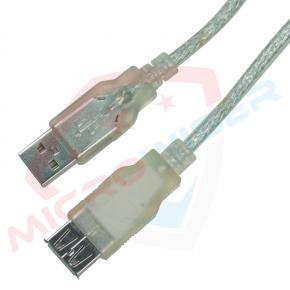 USB Male to Female Cable Transparent