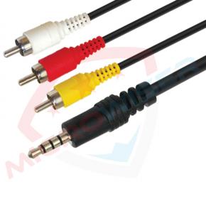 3.5mm to 3RCA Cable Black