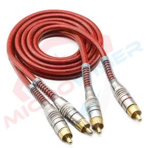 1M Double Shield 100% Braid Metal Shell 2RCA Cable