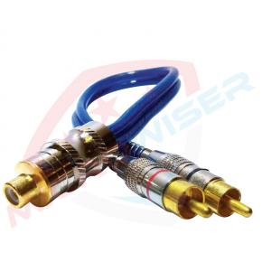 Y Blue Double Shield 100% Braid Metal Shell RCA Cable