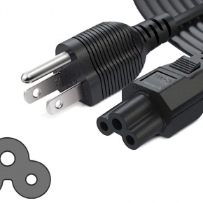 US Type 3 pin Power Cord with Mickey Tail