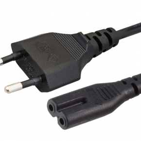 2 pin Europe Type Power Cord with 8 Type Tail